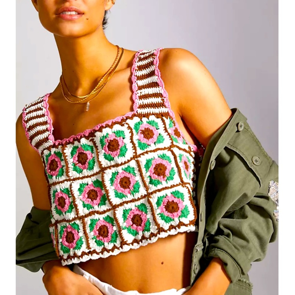 Anthropologie Crochet Crop Top/Vest Size OS